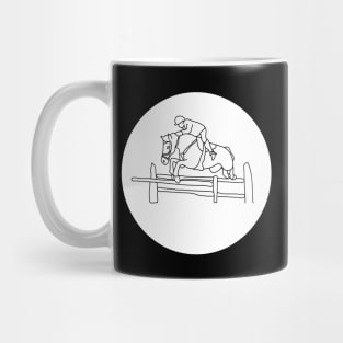 Horse rider. Interesting design, modern, interesting drawing. Hobby and interest. Concept and idea. Mug